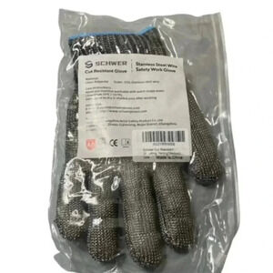 Schwer SlicePro ANSI A9 Cut Resistant Glove PR1706 Stainless Steel Mesh Metal...